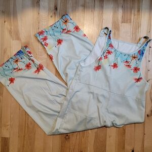 Jumpsuit Light Blue Floral Small
